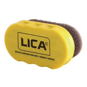 Shoe shining and cleaning sponge Mod. 050 LICA, variants 050-059 white, 050-058 yellow and 050-056 red