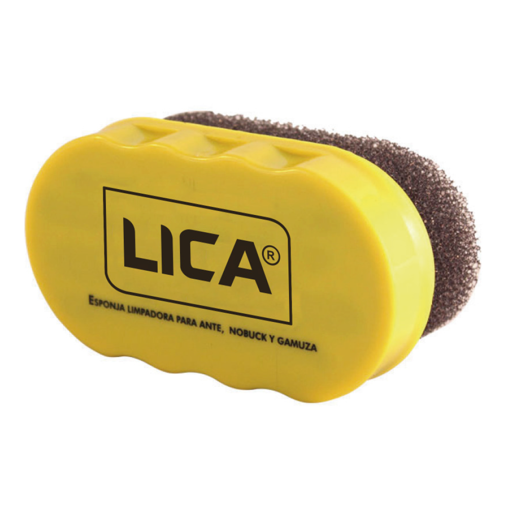 Shoe shining and cleaning sponge Mod. 050 LICA, variants 050-059 white, 050-058 yellow and 050-056 red