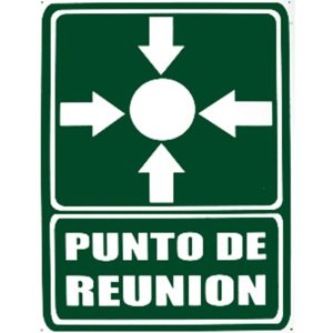 Cartel "punto de reunión"