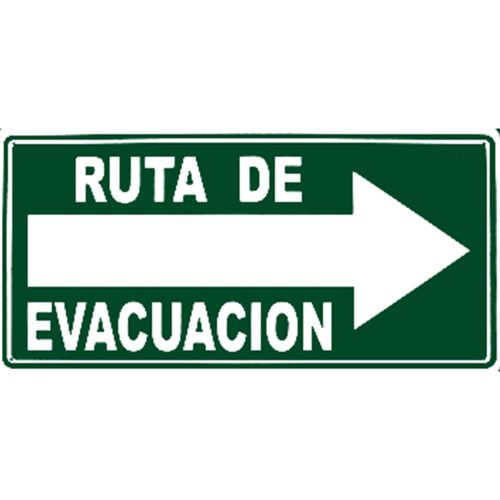 Cartel "ruta de evacuación" (derecha)