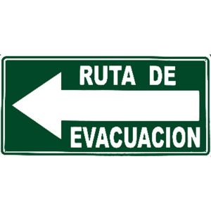 Cartel "ruta de evacuación" (izquierda)