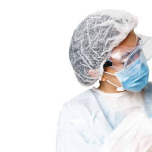 Pleated bouffant cap with elastic Mod. CDL LICA, white, 100% polypropylene for food industry hygiene