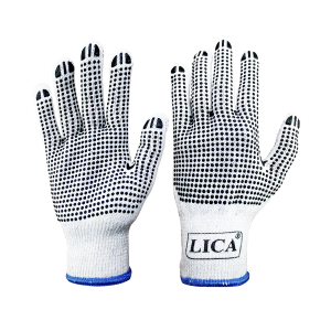 cotton glove PVC dots GLPVC9 LICA black white dry grip