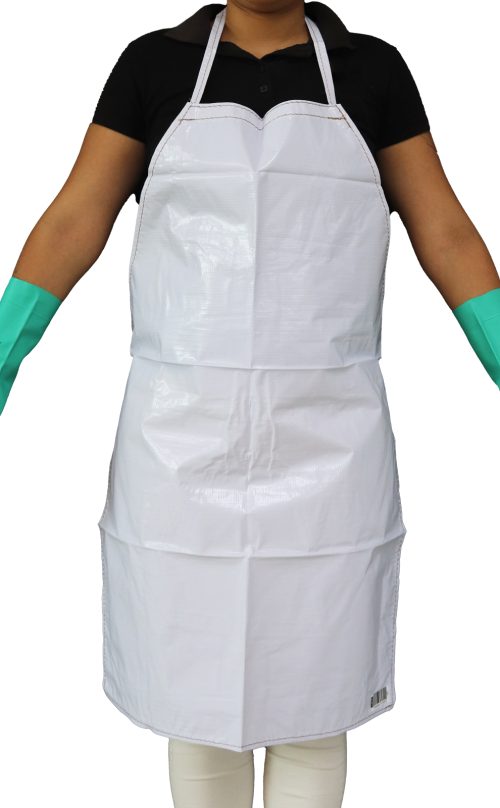 White vinyl apron. - Image 2