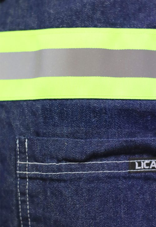 Denim shirt with reflective tapes - Image 4