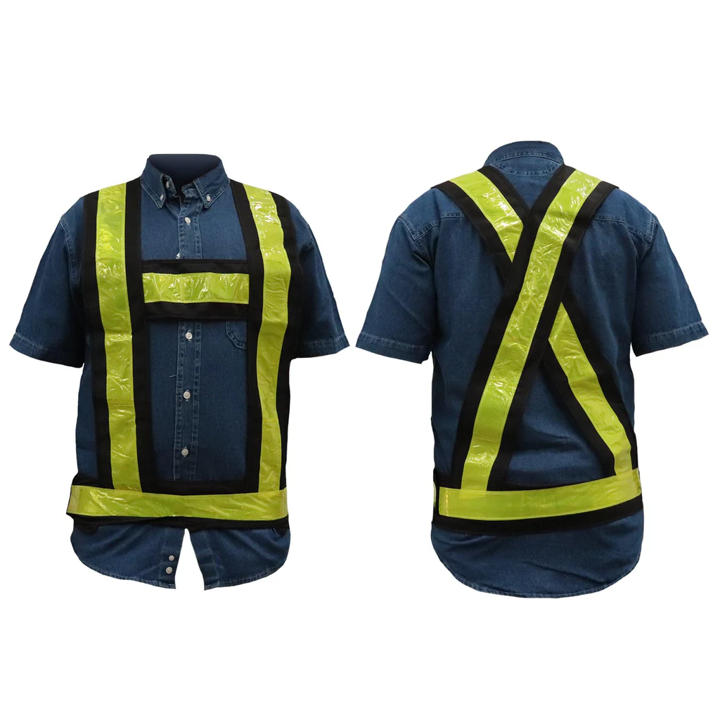 Black band with green reflective strips high visibility. - Image 2