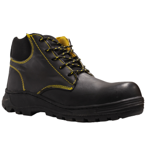 Bota de seguridad dieléctrica piel graso 105PLUS LICA puntera poliamida suela hule negro costuras amarillas